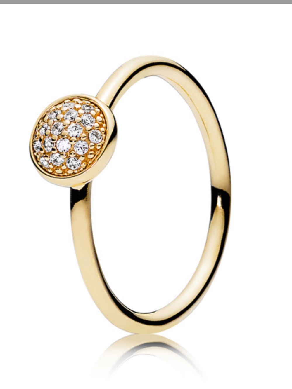 RETIRED Pandora Dazzling Droplet 14k gold ring 52